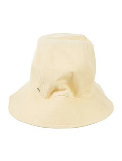 Pre-owned Hermes Canvas Bucket Hat In Yellow