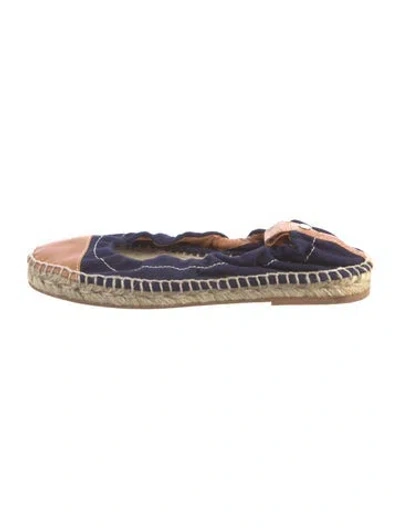 Pre-owned Hermes Canvas Colorblock Pattern Espadrilles In Blue