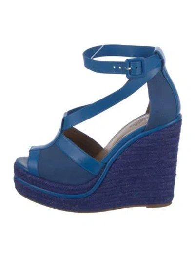 Pre-owned Hermes Canvas Colorblock Pattern Pumps In Blue