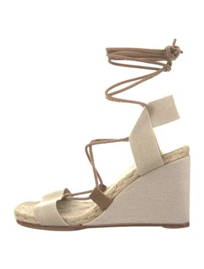 Pre-owned Hermes Canvas Espadrilles In Neutrals