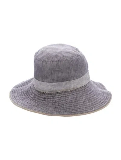Pre-owned Hermes Canvas H Bucket Hat In Blue