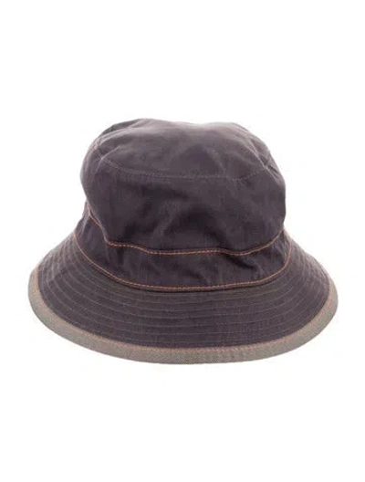Pre-owned Hermes Canvas H Bucket Hat In Purple