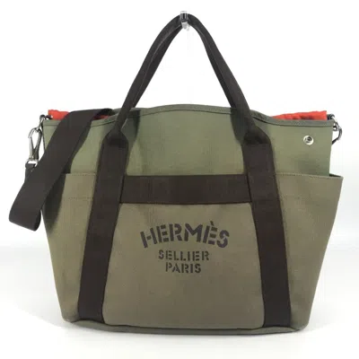 Pre-owned Hermes Canvas Leather Shoulder Bag Tote Bag () In Multi