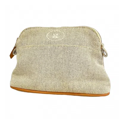 Pre-owned Hermes Canvas Pouch () In Sand