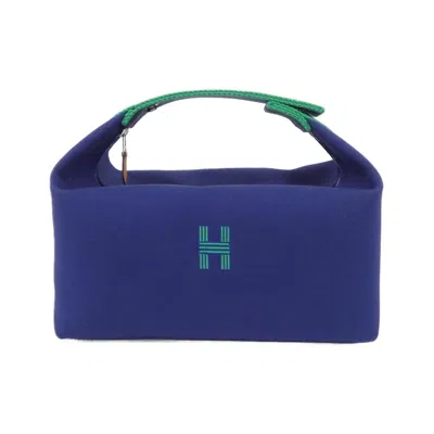 Pre-owned Hermes Canvas Pouch () In Silver