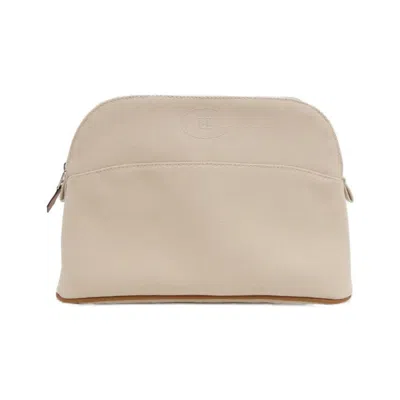 Pre-owned Hermes Canvas Pouch () In White