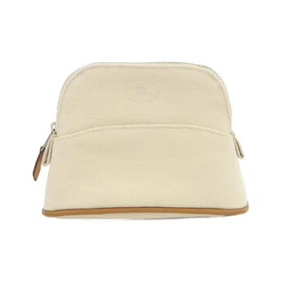 Pre-owned Hermes Canvas Pouch () In White