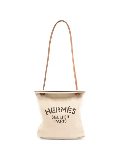 Pre-owned Hermes Canvas Shoulder Bag In Neutral