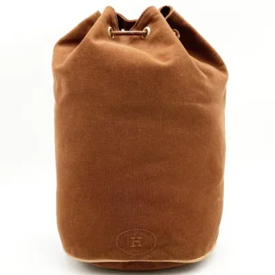 Hermes Hermès Brown Canvas Shoulder Bag ()