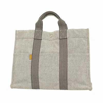 Pre-owned Hermes Canvas Tote Bag () In Black