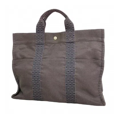 Pre-owned Hermes Canvas Tote Bag () In Gray