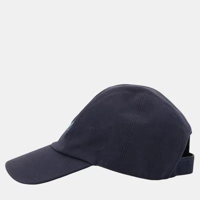 Pre-owned Hermes Cap Davis Sunshine Size 59 Navy Cotton In Blue