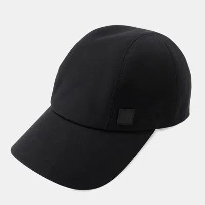 Pre-owned Hermes Cap Miles Size 58 Black Cotton