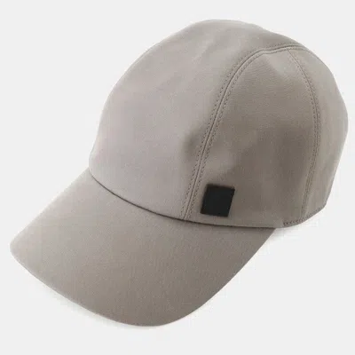 Pre-owned Hermes Cap Miles Size 58 Gri Elephant Cotton In Grey