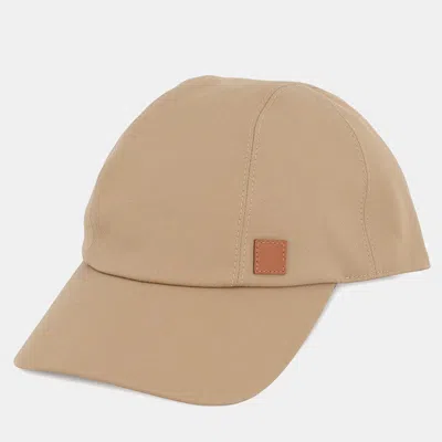 Pre-owned Hermes Cap Miles Size 59 Kraft Cotton97% Polyurethane3% In Beige