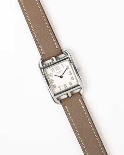 Pre-owned Hermes Hermès Cape Cod 23mm Ref Cc1.210 Watch In Silver