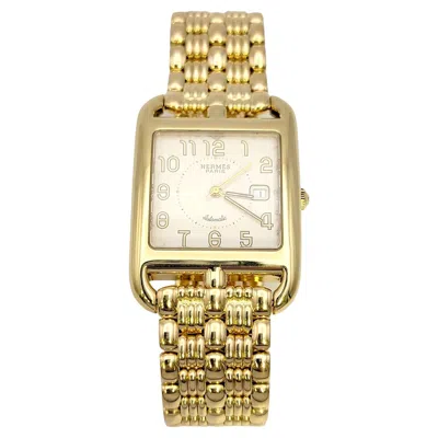 Pre-owned Hermes Cape Cod Automatic Wristwatch 18 Karat Yellow Gold 31 Mm Rectangular Case
