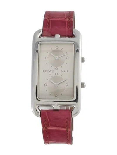 Pre-owned Hermes Cape Cod Deux Zones Watch In Multi