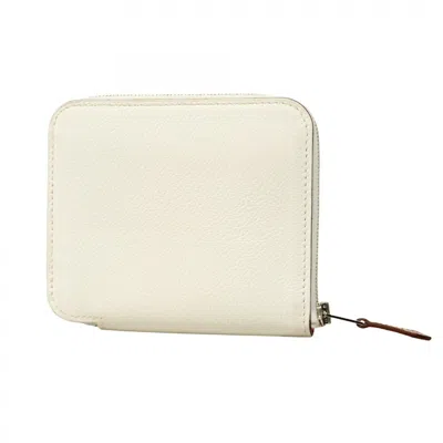 Pre-owned Hermes Capucine White Coin Purse/coin Case ()
