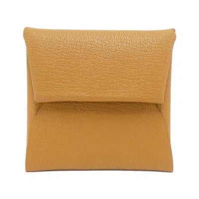 Pre-owned Hermes Caramel Chevre Leather Coin Purse/coin Case ()
