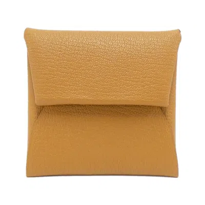 Pre-owned Hermes Caramel Chevre Leather Coin Purse/coin Case () In Brown