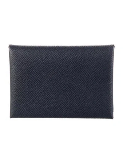 Pre-owned Hermes Card Holder In Blue