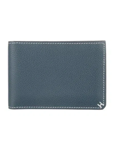 Pre-owned Hermes Card Holder In Blue