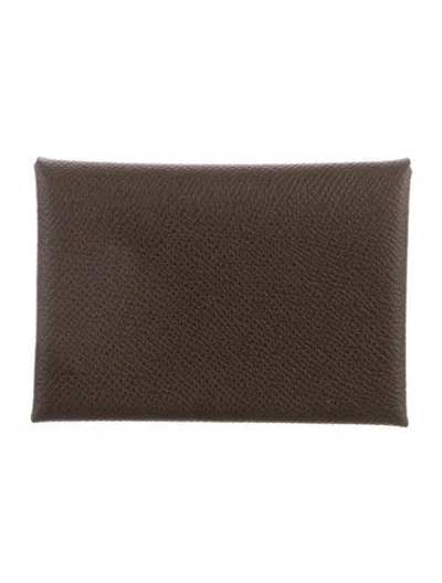 Pre-owned Hermes Card Holder In Brown