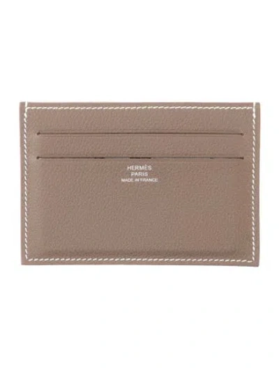 Pre-owned Hermes Card Holder In Brown