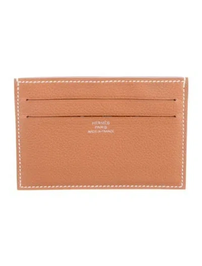 Pre-owned Hermes Card Holder In Brown