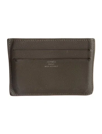 Pre-owned Hermes Card Holder In Gray