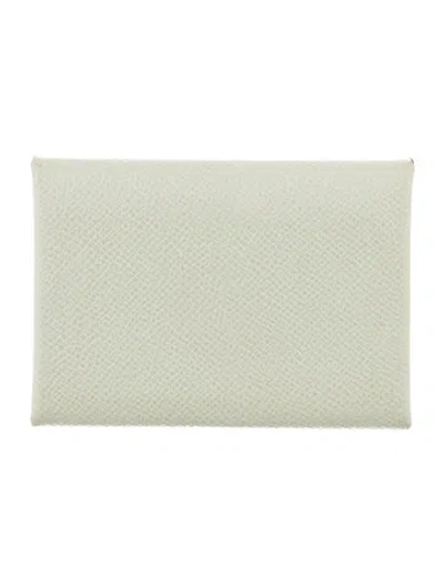 Pre-owned Hermes Card Holder In Green