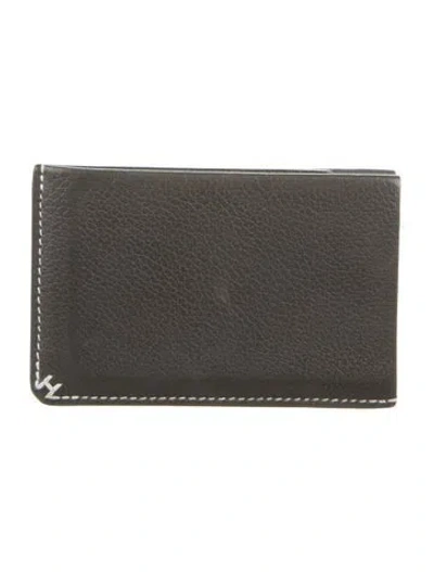 Pre-owned Hermes Card Holder In Grey