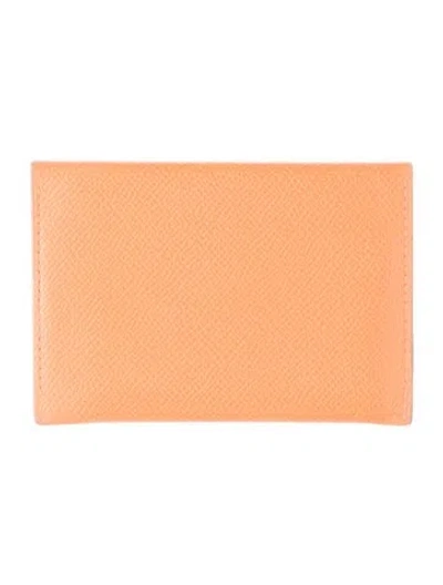 Pre-owned Hermes Card Holder In Orange
