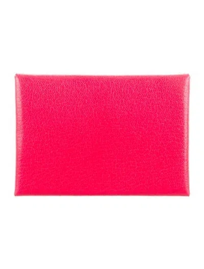 Pre-owned Hermes Card Holder In Pink