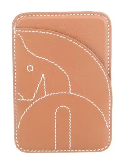 Pre-owned Hermes Card Holder W/ Tags In Brown