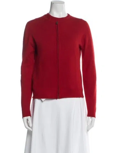 Pre-owned Hermes Cardigan Set Cashmere Sweater In Red