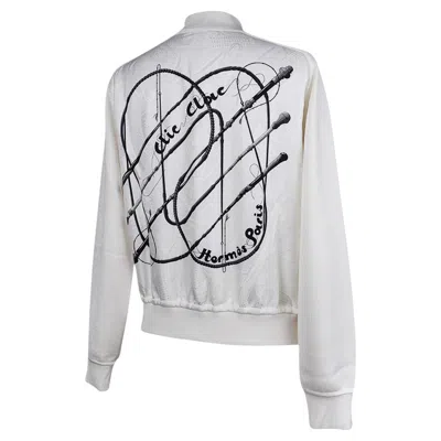 Pre-owned Hermes Cardigan Zip Clic Clac Winter White Jacket 38 / 6