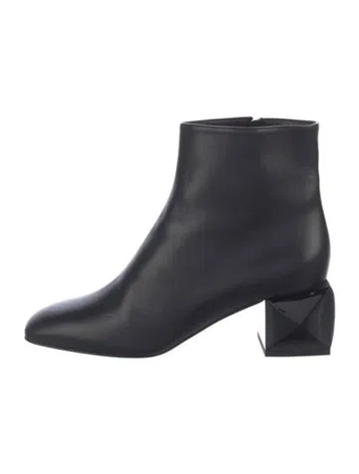 Pre-owned Hermes Carlie Leather Boots In Black