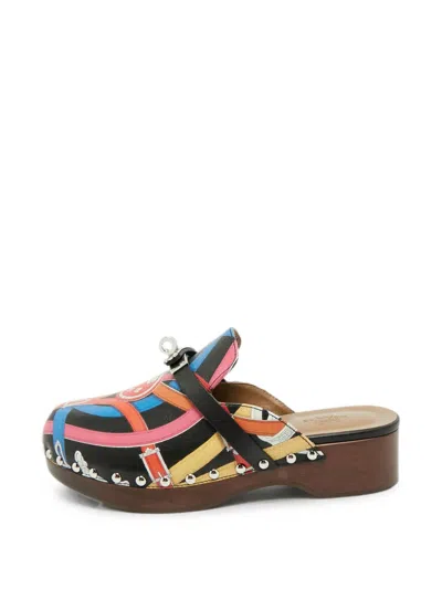 Pre-owned Hermes Carlotta Cavalcadour Mules In Black