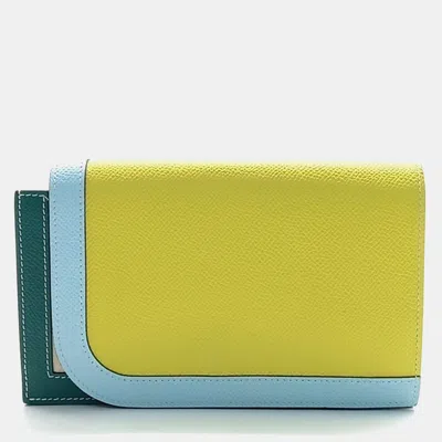 Pre-owned Hermes Carmail Long Wallet (a) In Multi