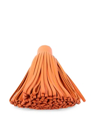Pre-owned Hermes Carmen Gm Tassel Charm In Orange