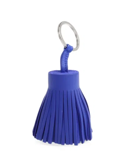 Pre-owned Hermes Carmen Milo Leather Keychain In Blue