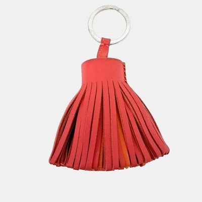 Pre-owned Hermes Carmen Tassel Keyring In Orange