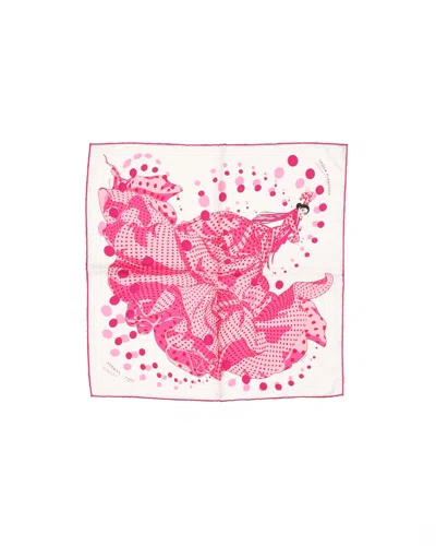 Pre-owned Hermes Hermès Carré 45 Ola Flamenca Silk Scarf In Pink