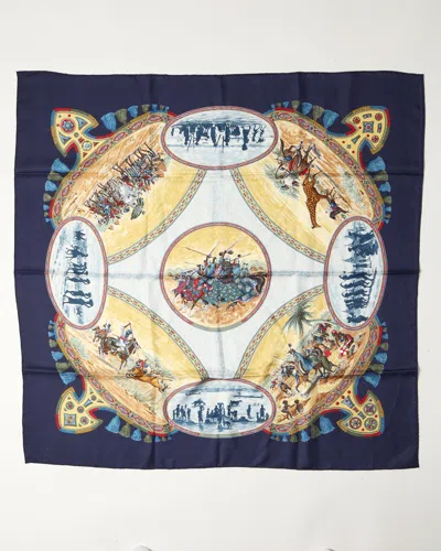 Pre-owned Hermes Hermès Carré 90 Cavaliers Peauls Silk Scarf