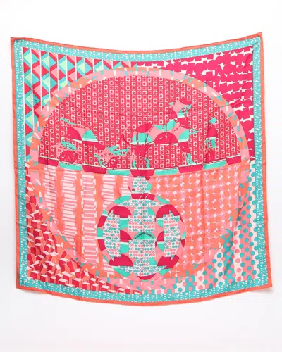 Pre-owned Hermes Hermès Carré 90 Exlibris En Cravates Silk Scarf