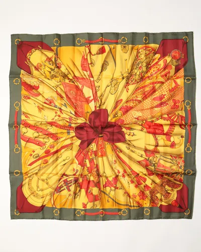 Pre-owned Hermes Hermès Carré 90 Kale Datham Silk Scarf