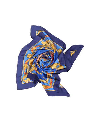 Pre-owned Hermes Hermès Carré 90 Les Bissone De Venise Silk Scarf In Blue