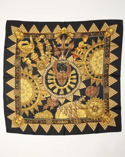 Pre-owned Hermes Hermès Carré 90 Lor Des Chefs Silk Scarf